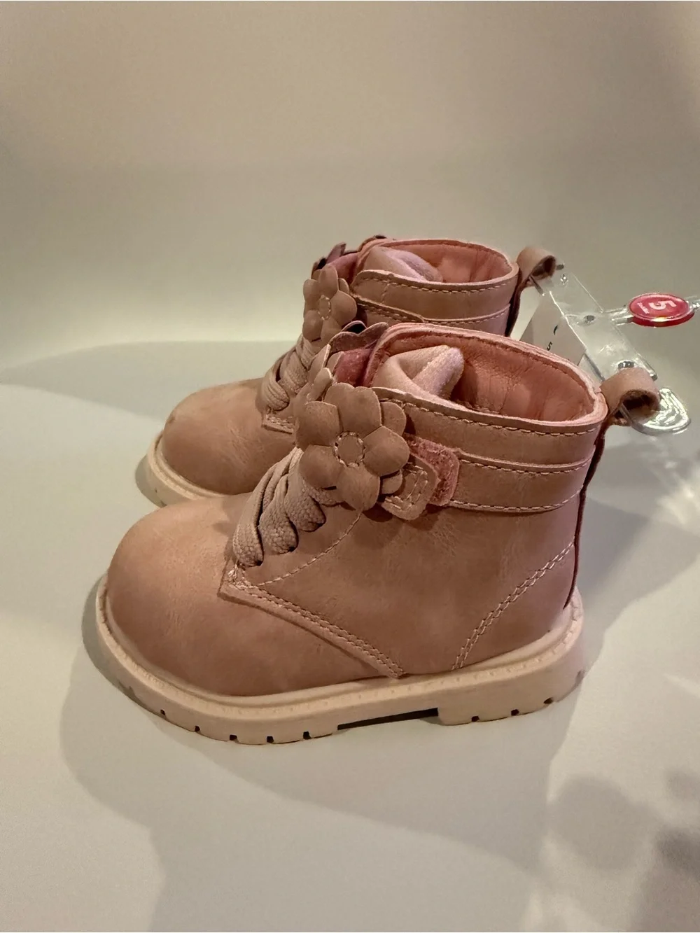 ☀️🌊 Carter's Pink Floral Accent Girls' Ankle Boots NWT